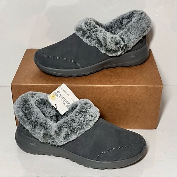 Skechers On-the-GO Joy Cozy Catch Suede and Faux Fur Slip-Ons - Picture 1 of 8